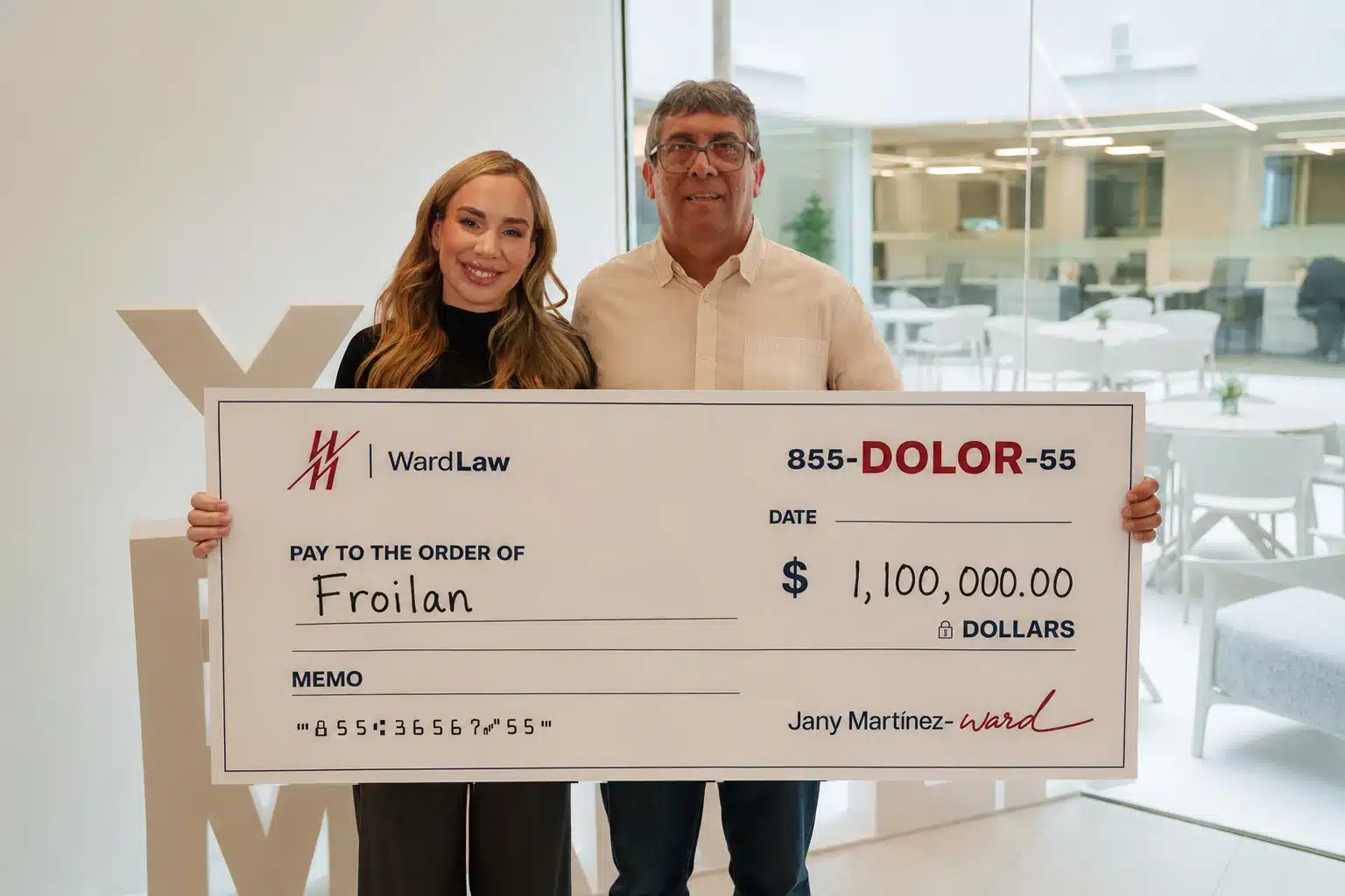 Jany with client big check v3